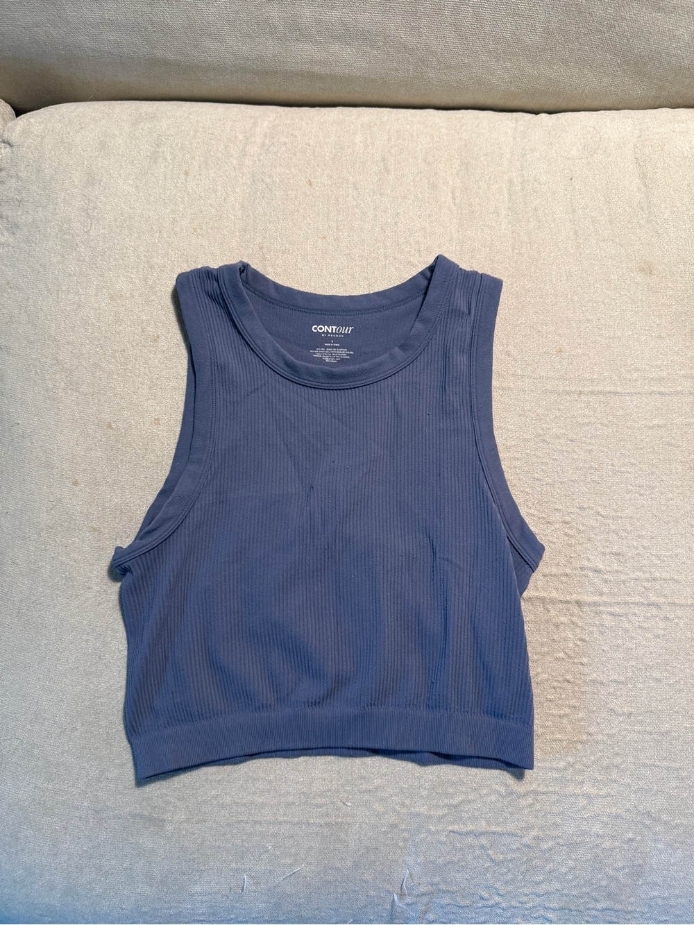 PacSun Contour Ribbed Crop Tank Top - Blue
